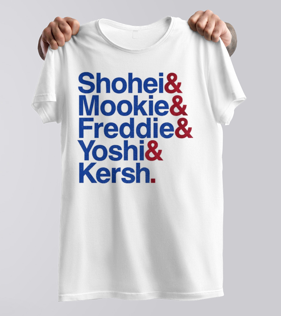 Shohei Mookie Freddie Yoshi Kersh Los Angeles Dodgers Baseball Ampersand Stars 2025 T-Shirt
