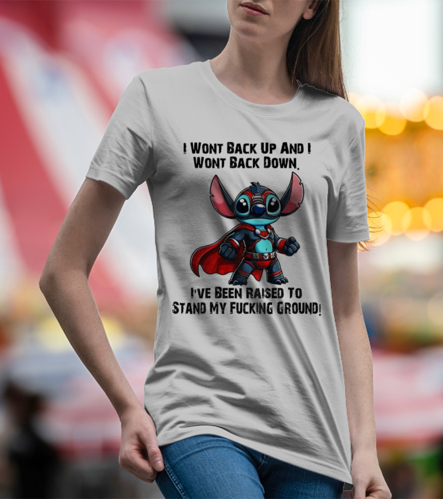 Stitch Superhero Stand My Ground Quote T-Shirt