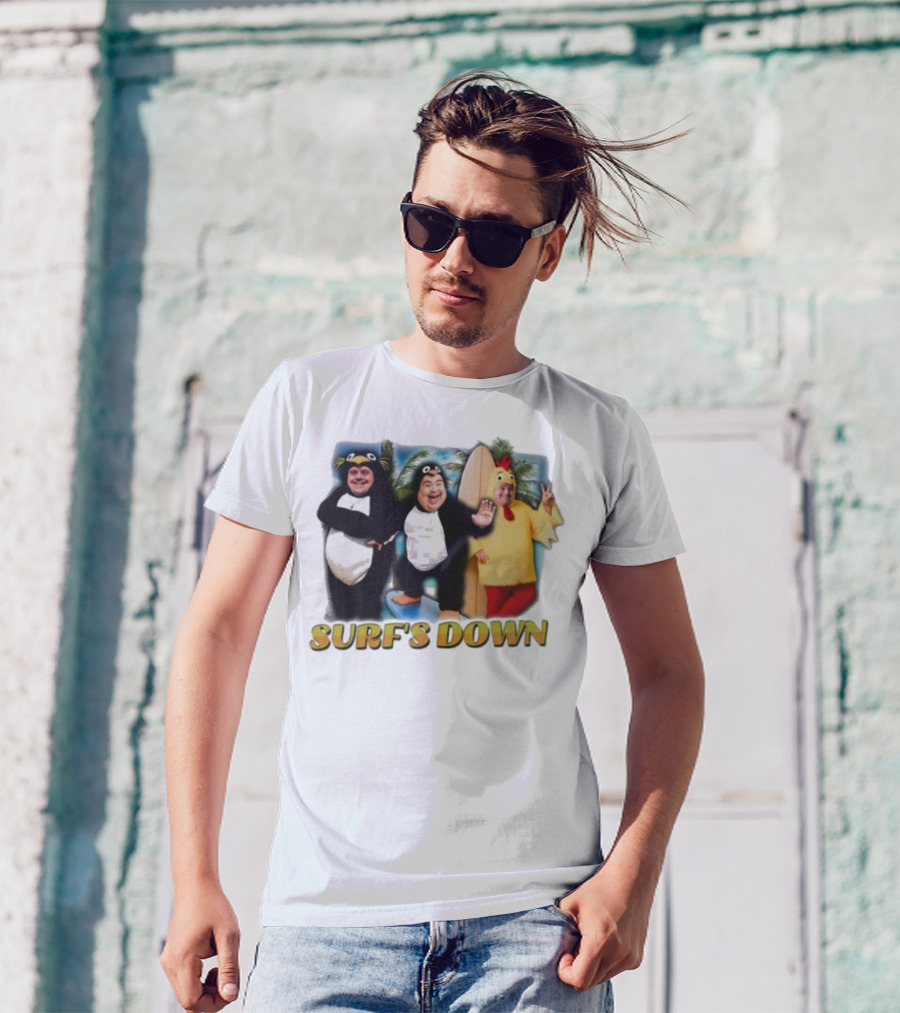 "Surf’s Down Penguin And Chicken Costume Fun" T-Shirt