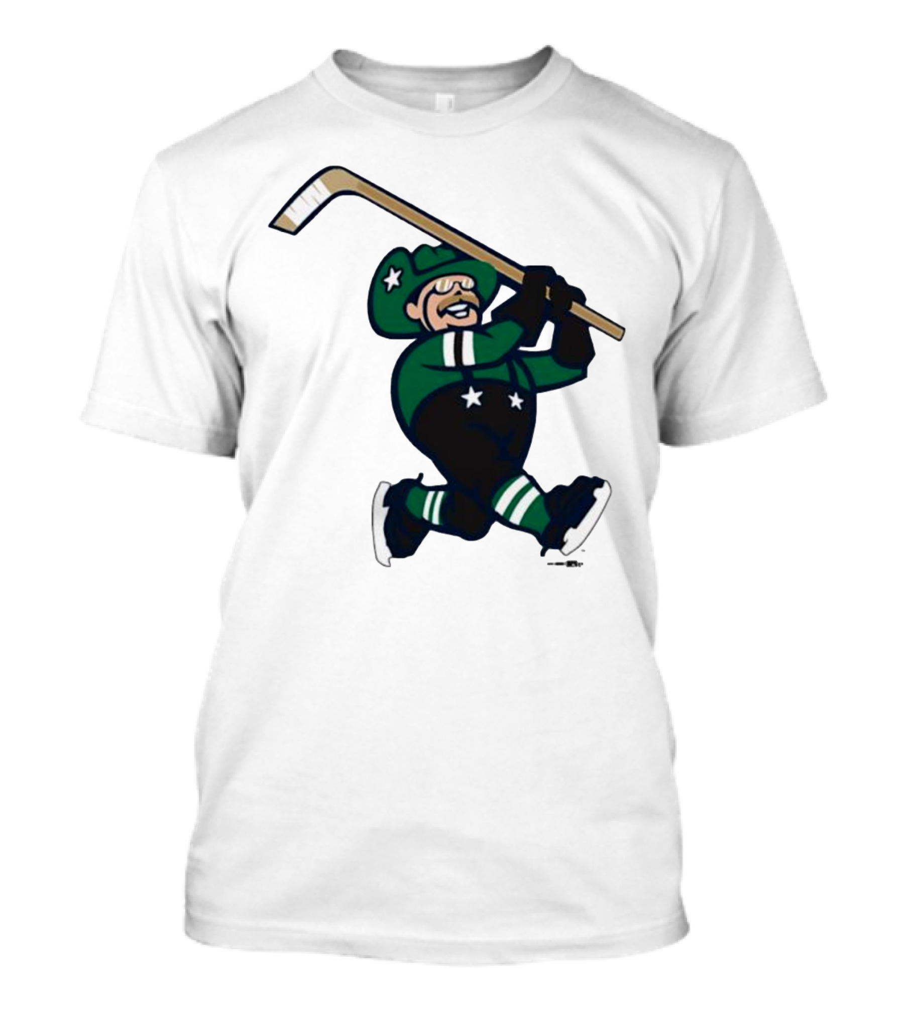 Frisco RoughRiders Dallas Stars Night Mascot Skating Youth Hockey T-Shirt