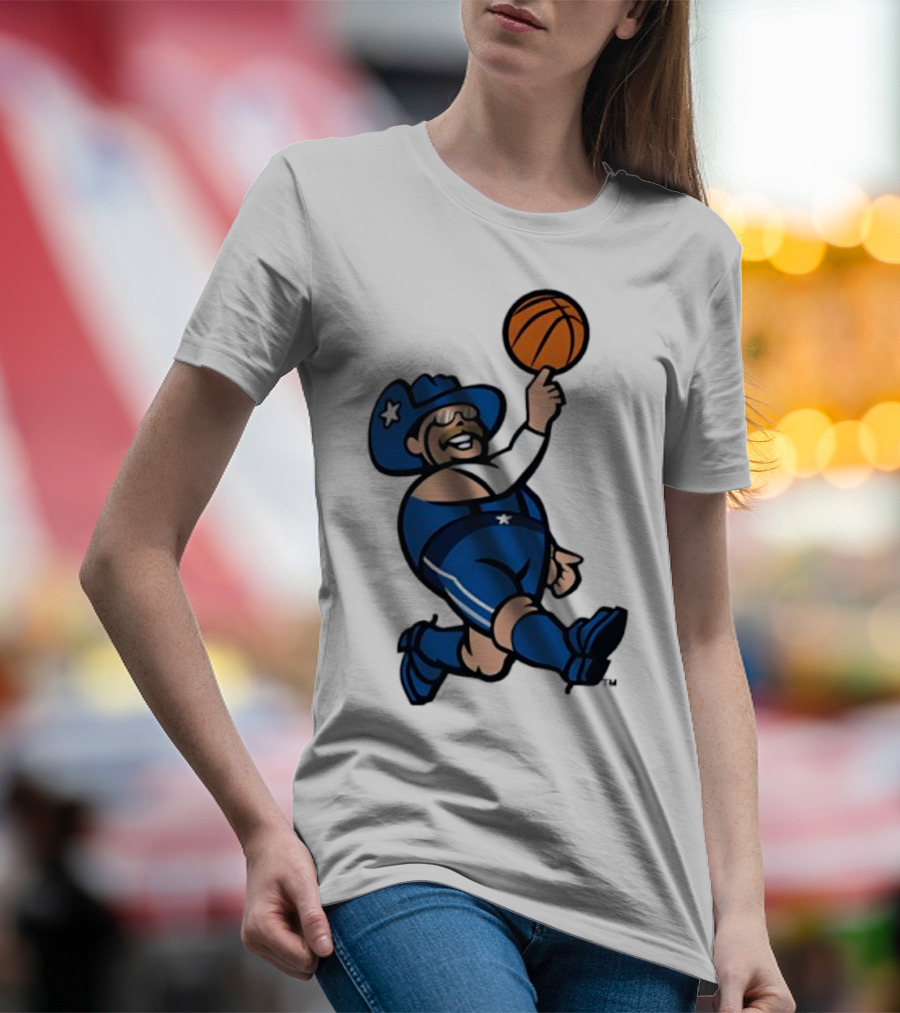 Frisco RoughRiders Dallas Mavericks Crossover Mascot Basketball Cowboy T-Shirt