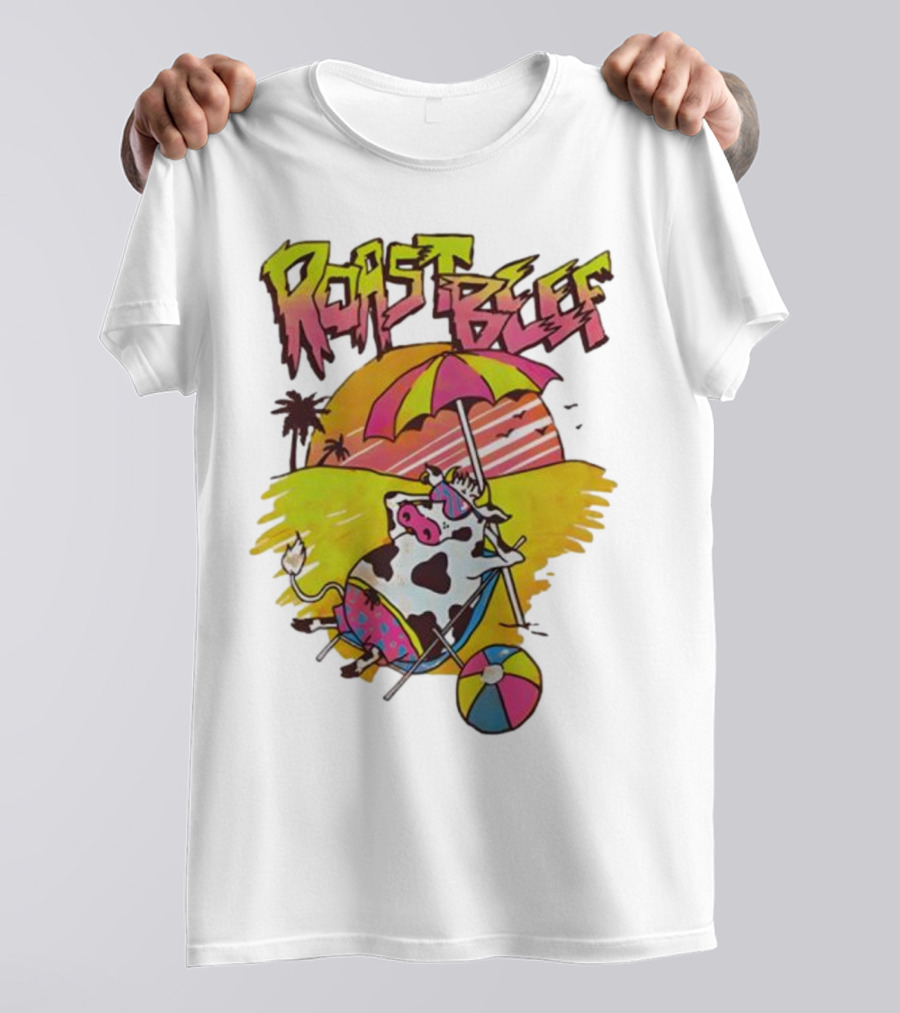 Roast Beef Sunbathing Cow Graphic Gaten Matarazzo Dustin Stranger Things T-Shirt