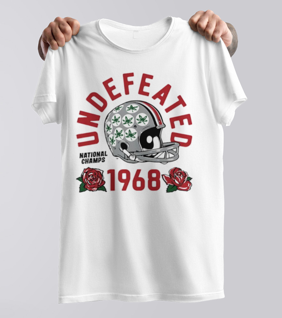 Ohio State Buckeyes Undefeated 1968 Rose Bowl Helmet T-Shirt