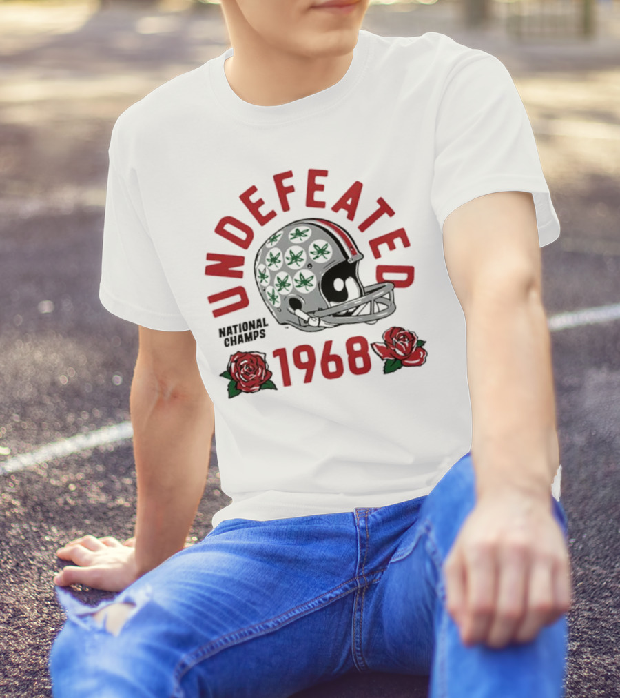 Ohio State Buckeyes Undefeated 1968 Rose Bowl Helmet T-Shirt