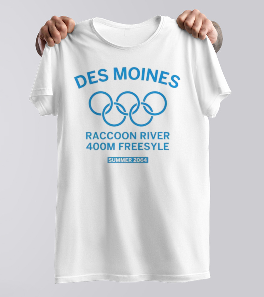 Des Moines Raccoon River 400m Freestyle Summer 2064 Olympic Rings T-Shirt