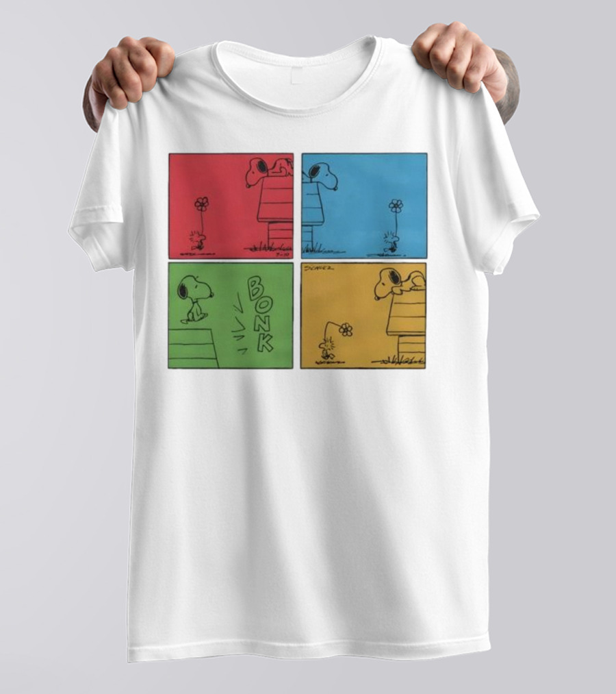 Snoopy And Woodstock Comic Panels Bonk Series By Schulz T-Shirt