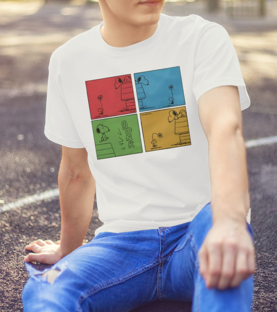 Snoopy And Woodstock Comic Panels Bonk Series By Schulz T-Shirt