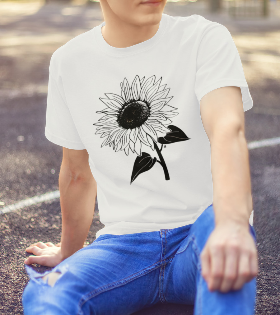 Sunflower Beautiful Botanical Art T-Shirt