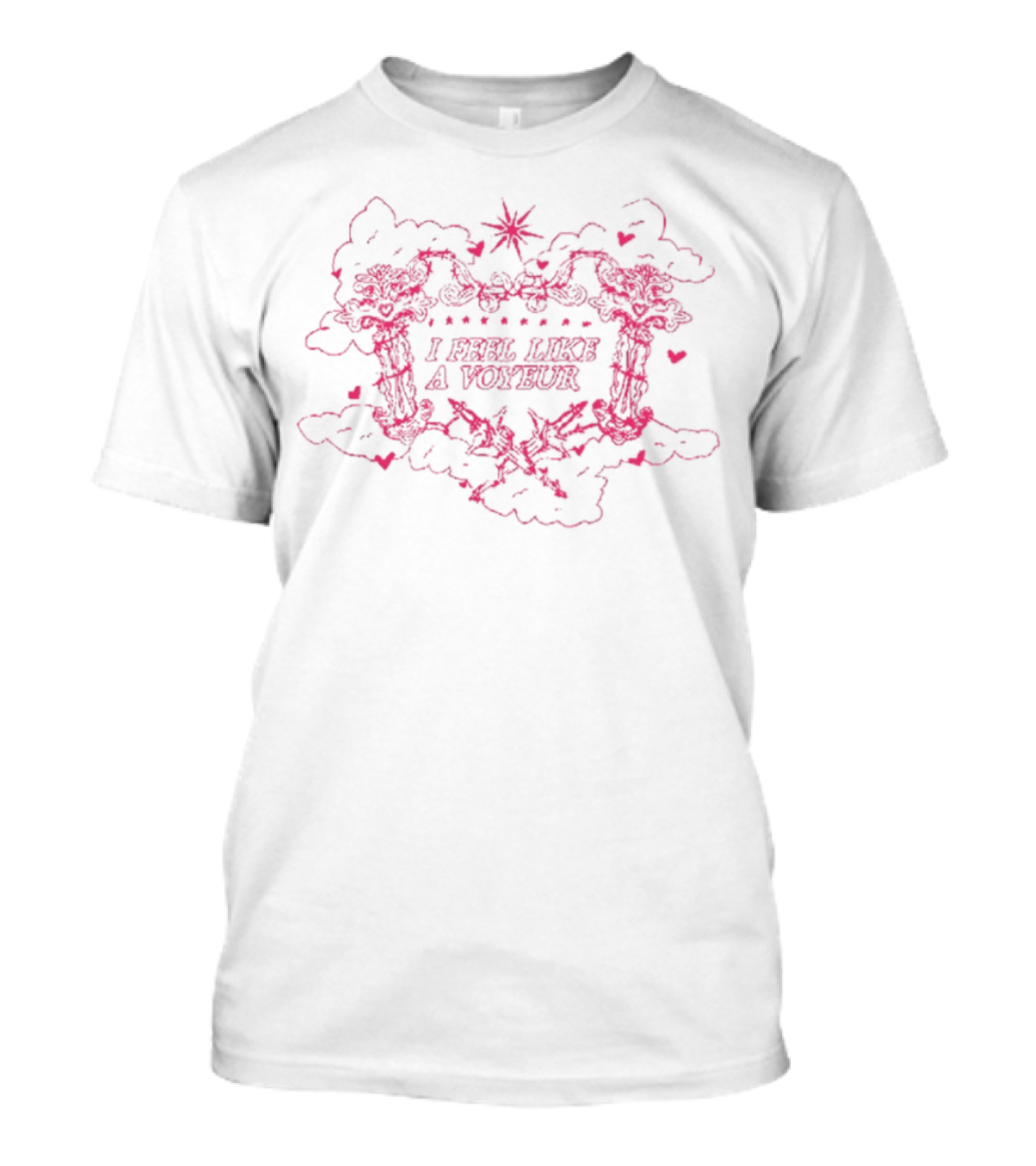 AlessiRose I Feel Like A Voyeur Starry Cloud Hearts T-Shirt