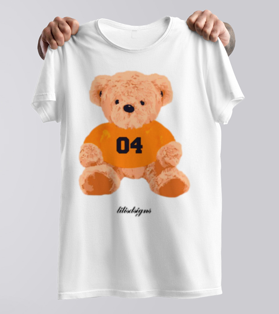 Lilisdsigns 04 Teddy Bear Plush Toy In Orange T-Shirt