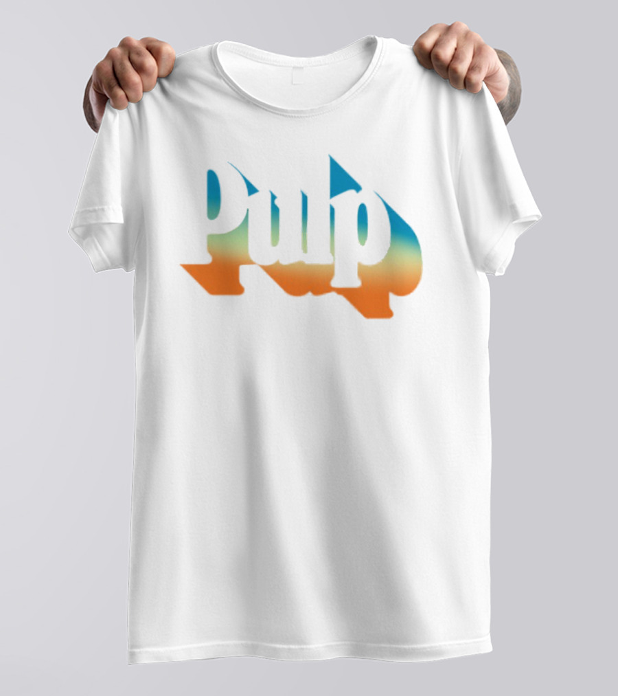 Pulp Sunset Ombre Text Style T-Shirt