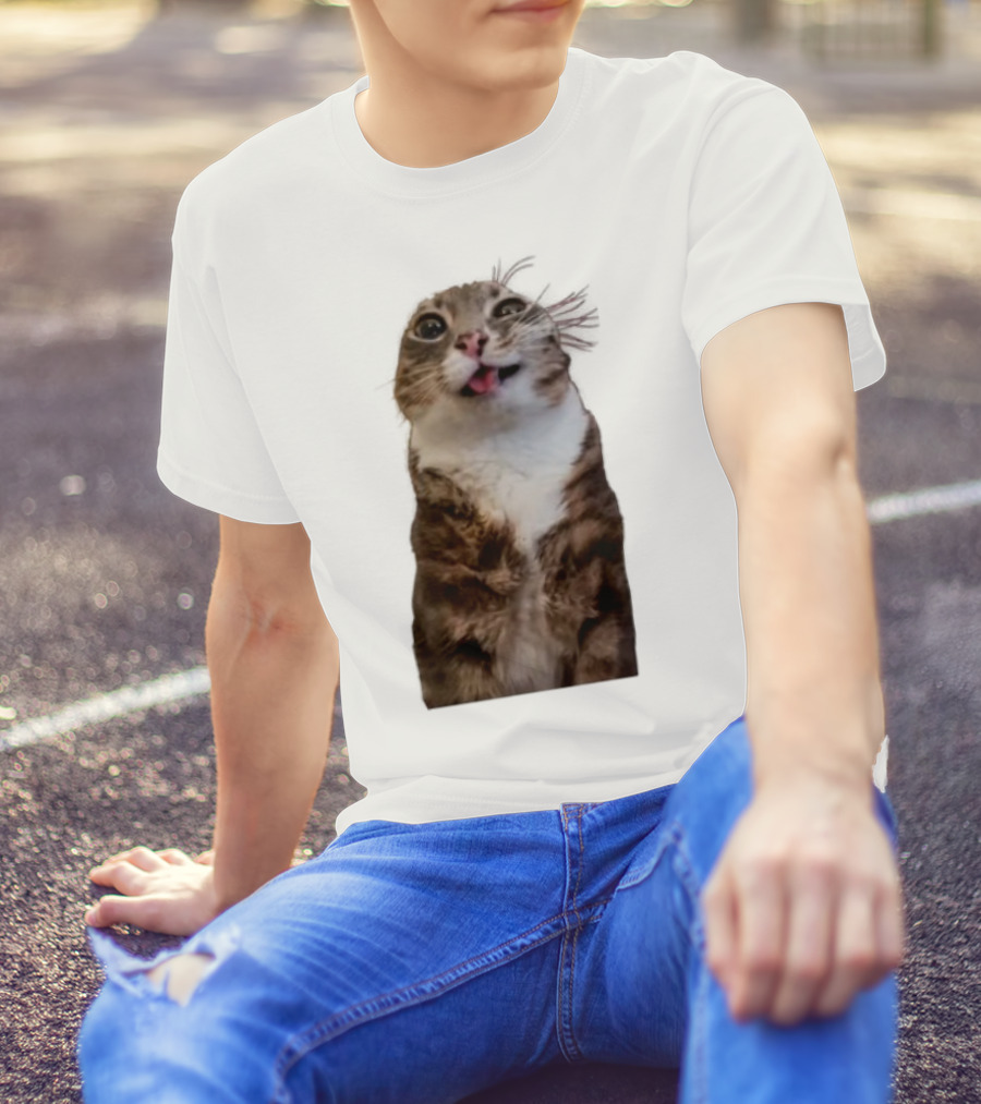 Rigby Cat Funny Feline Expression With Tongue Out T-Shirt