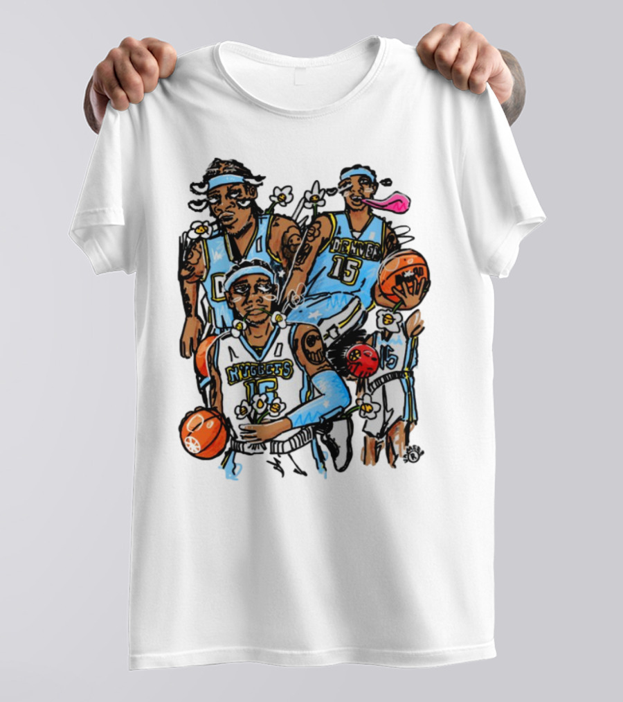 Vxmeee Doodle Melo Nuggets 15 Denver Basketball T-Shirt