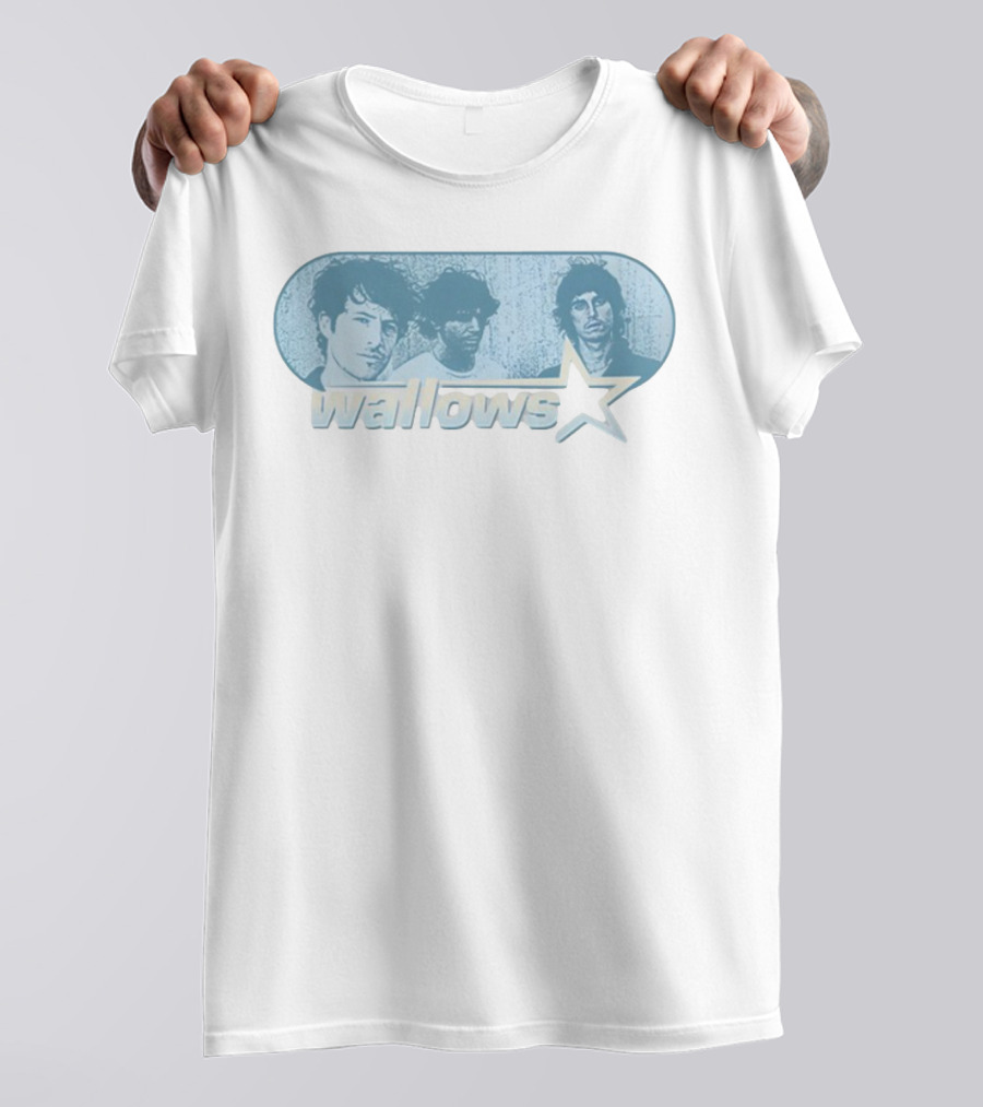 Wallows Band Star Photo Blue Oval Design T-Shirt