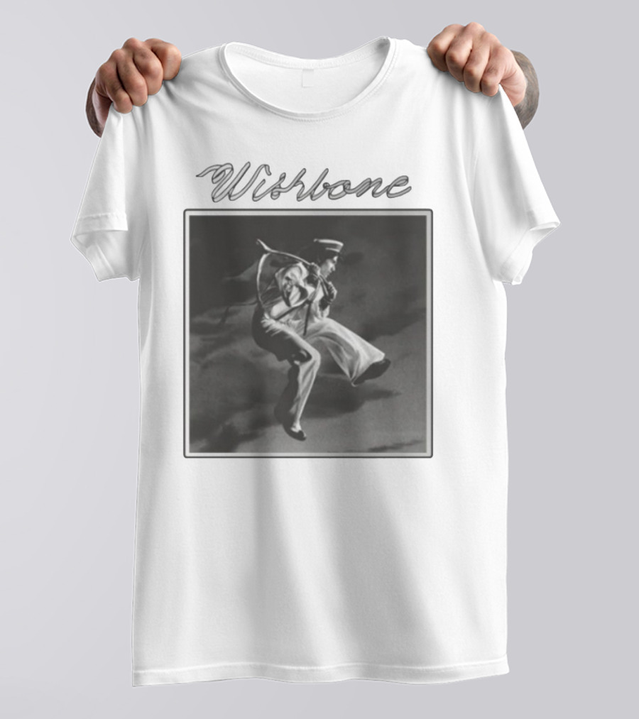 Wishbone Sailor Jumping Album Cover Black And White T-Shirt