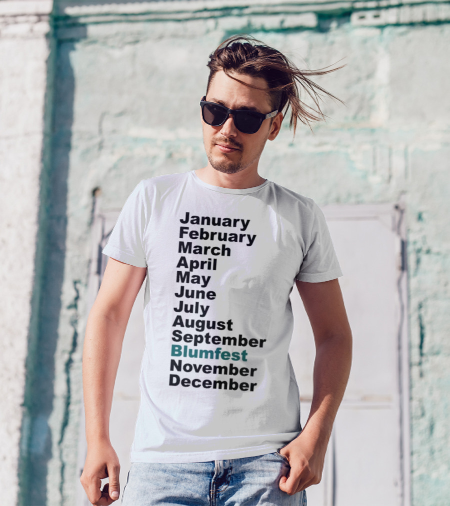 Blumhouse Blumfest Annual Celebrations Calendar Months Listed Design T-Shirt