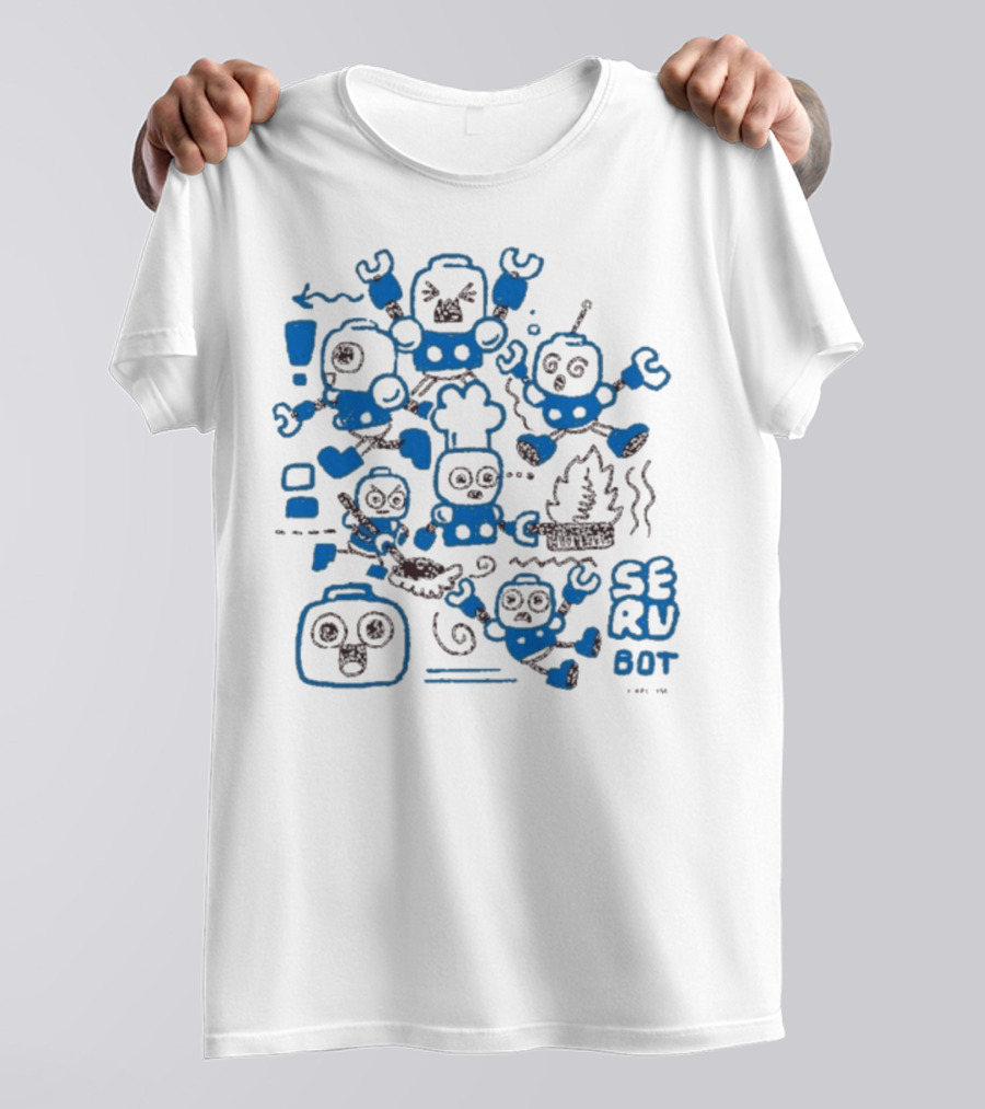 Mega Man Messy SERU Bots Blue And Brown Compilation T-Shirt