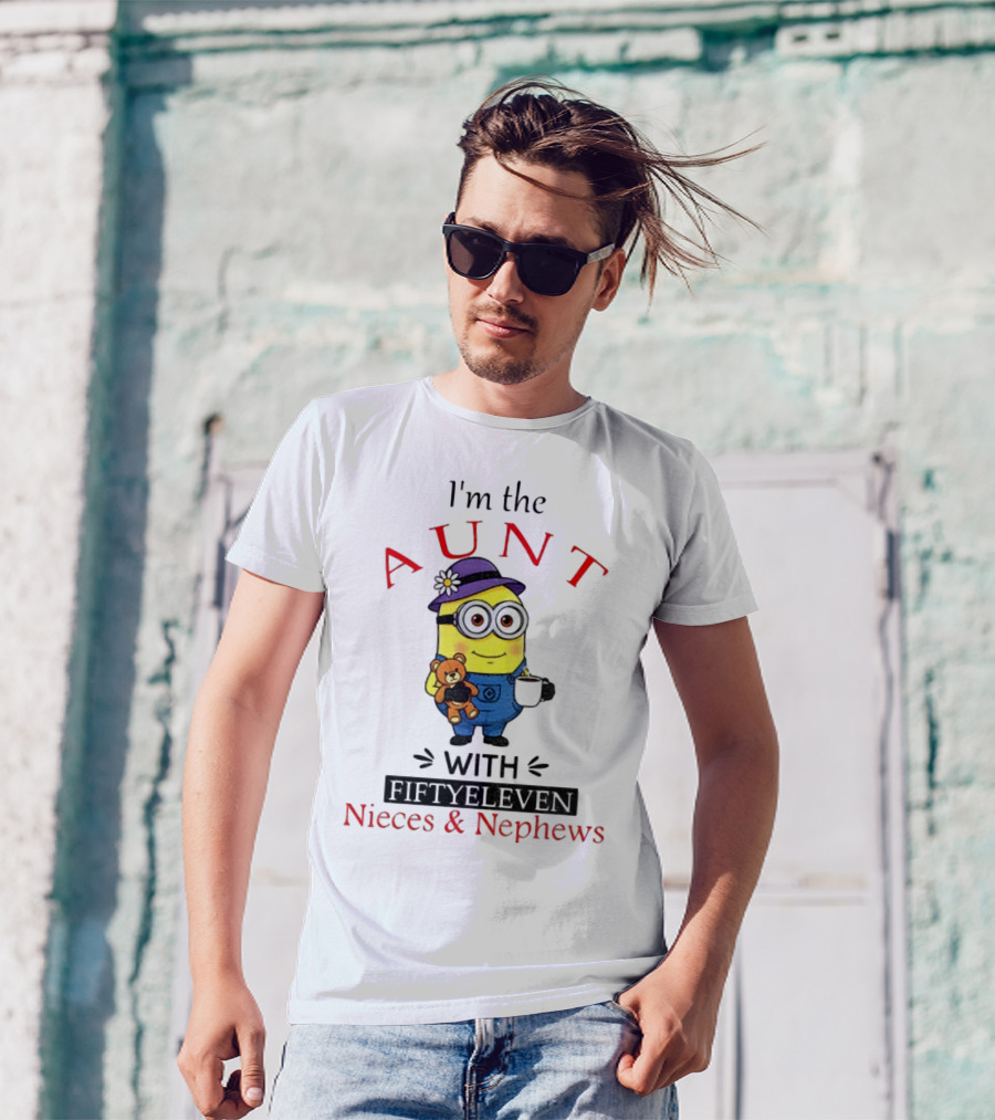 I'm The Aunt With Fifty Eleven Nieces And Nephews Minion Teddy Bear Coffee T-Shirt