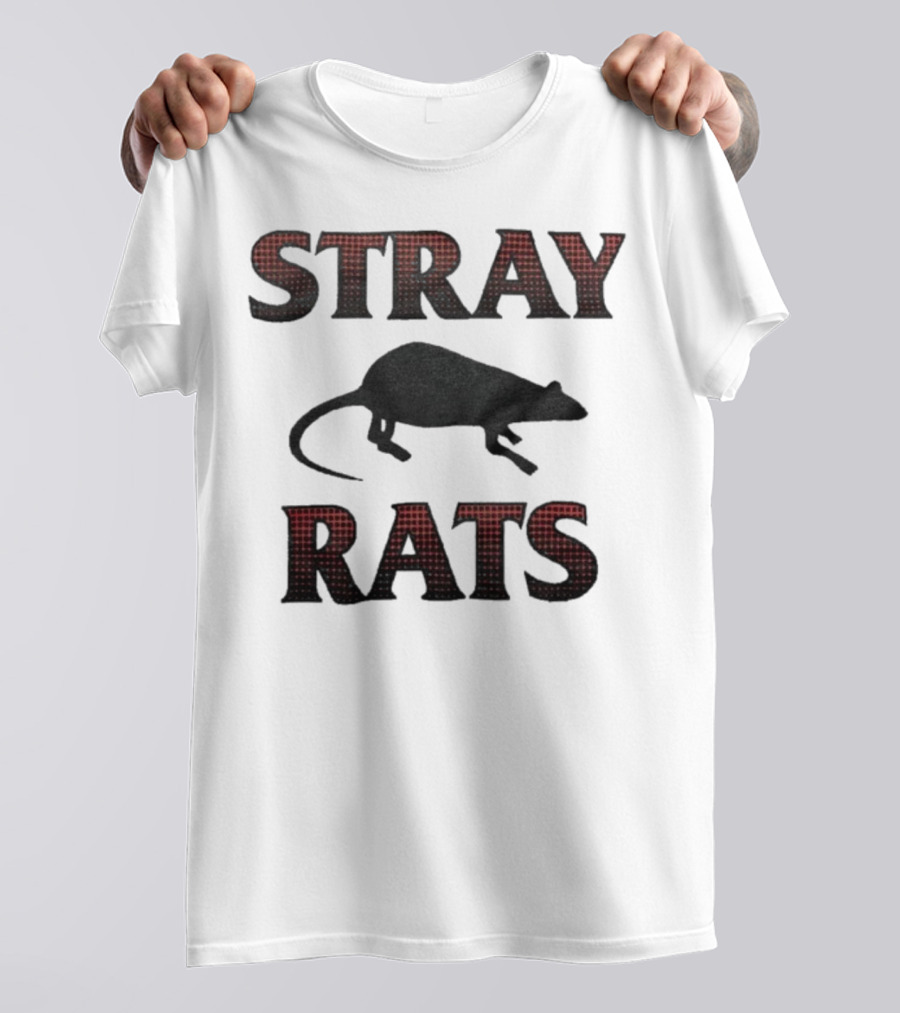 Stray Rats Rodenticide Halftone Dark Rat Silhouette T-Shirt