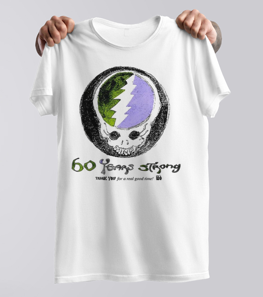 60 Years Strong Thank You For A Real Good Time Skull Halloween Sketch T-Shirt
