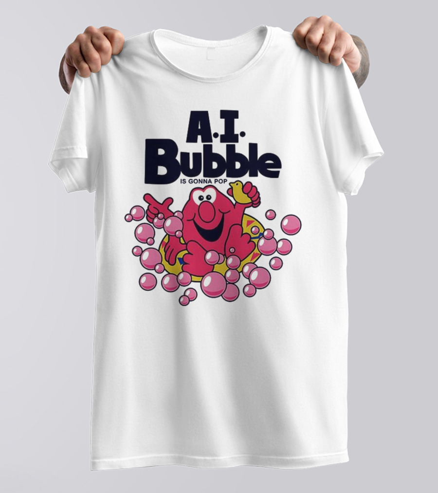 A.I. Bubble Is Gonna Pop Funny Red Character With Pink Bubbles T-Shirt