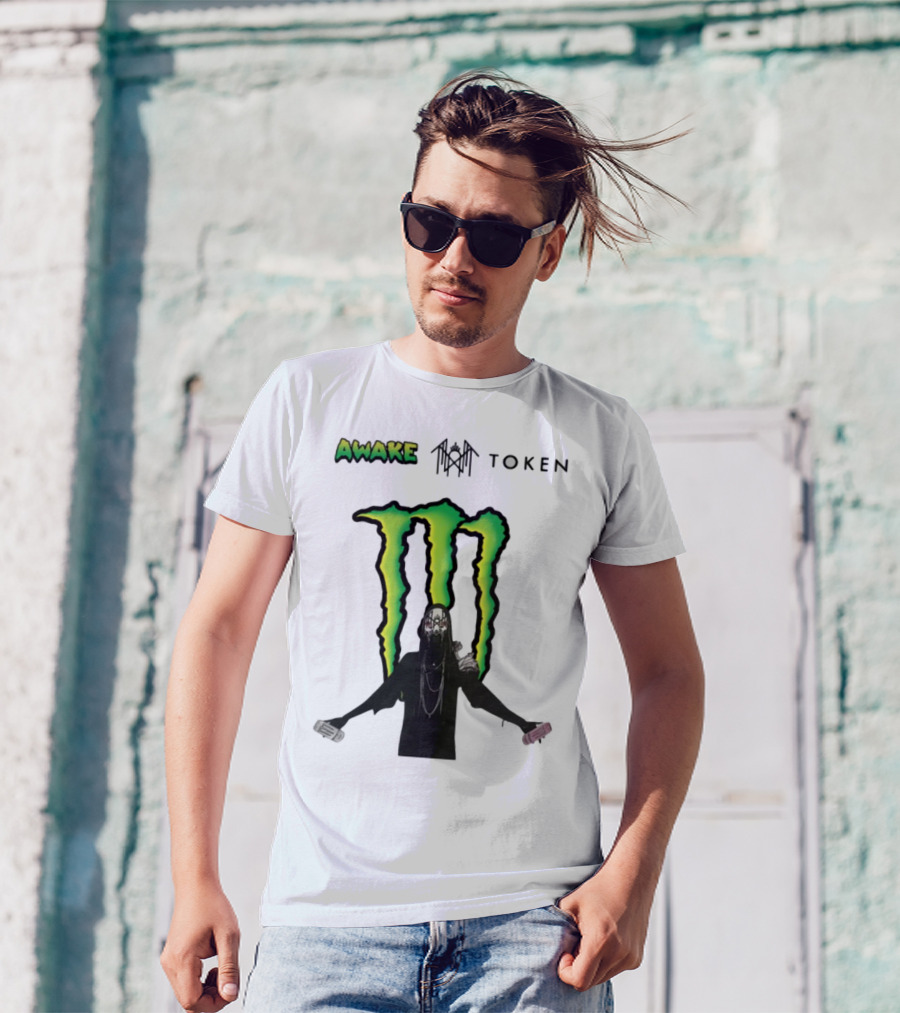 Awake Token Monster Energy Hooded Figure T-Shirt