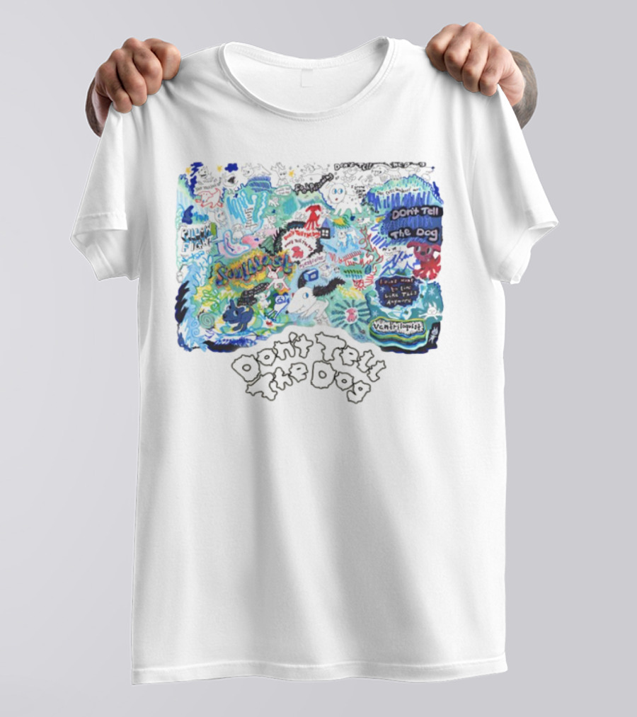 Don't Tell The Dog Sunflower Ventura Highway Whimsical Collage T-Shirt