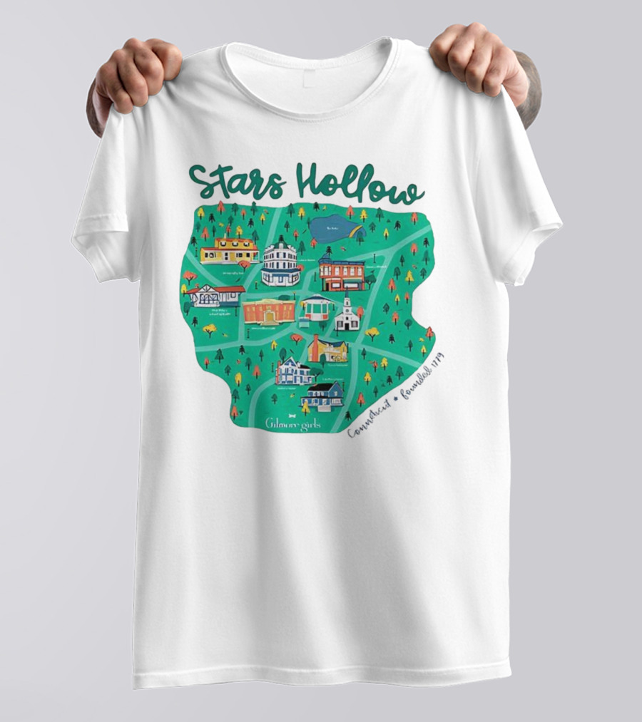 Stars Hollow Map Gilmore Girls Town Landmarks T-Shirt