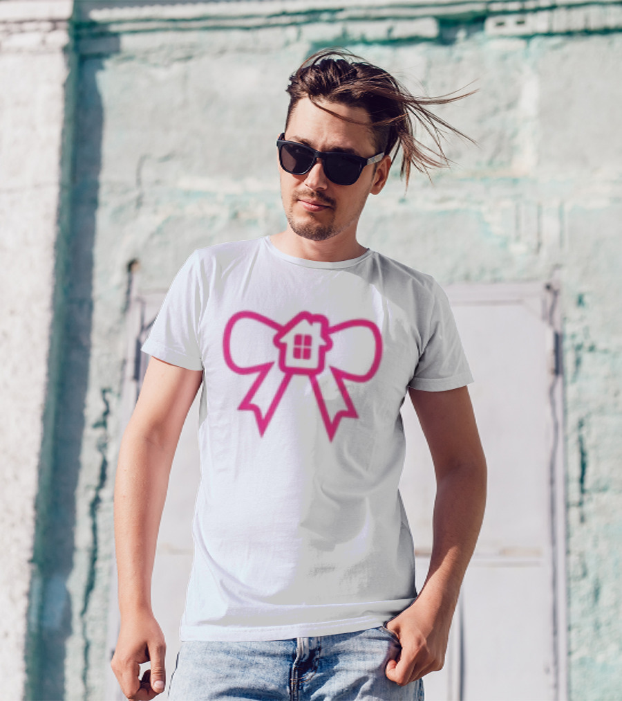 Glowhouse White Pink Bow Ribbon T-Shirt