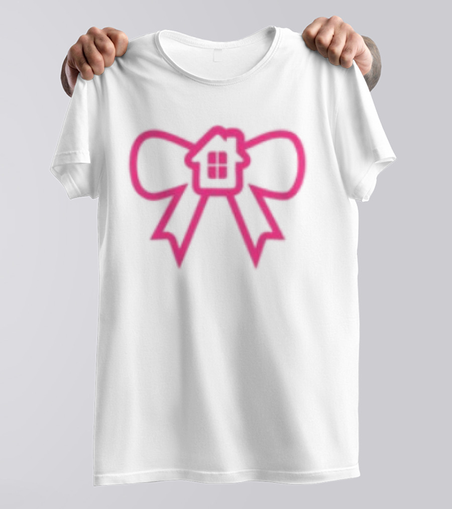 Glowhouse White Pink Bow Ribbon T-Shirt