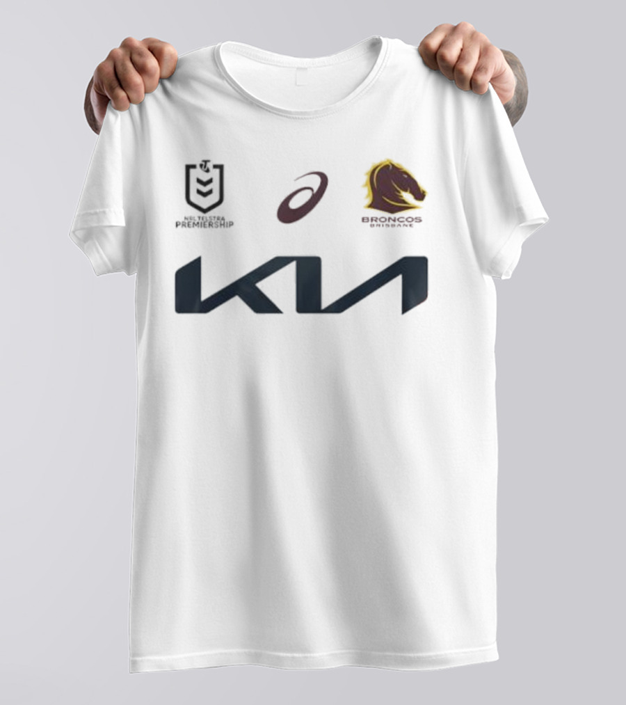 Kia Brisbane Broncos 2025 NRL Away Jersey Asics National Rugby League T-Shirt
