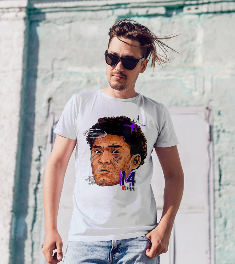 Kyle Hamilton Baltimore Ravens Euphoria Number 14 Ravens Star T-Shirt
