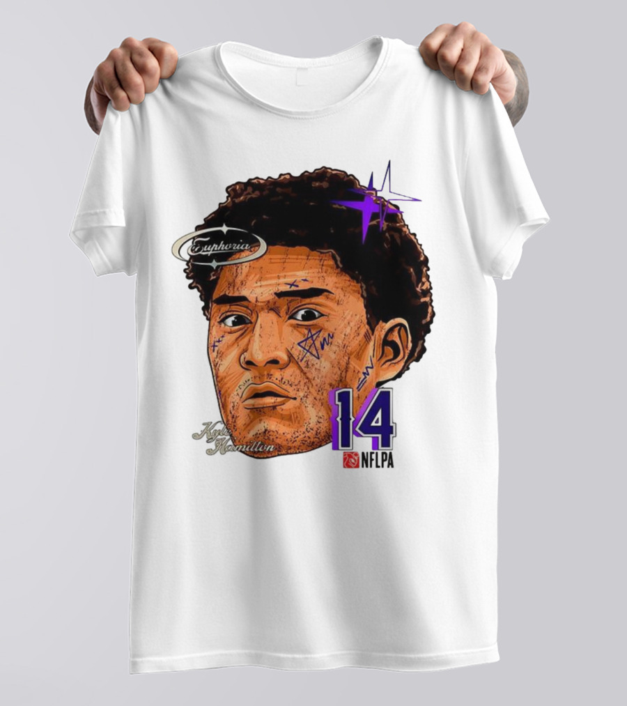 Kyle Hamilton Baltimore Ravens Euphoria Number 14 Ravens Star T-Shirt