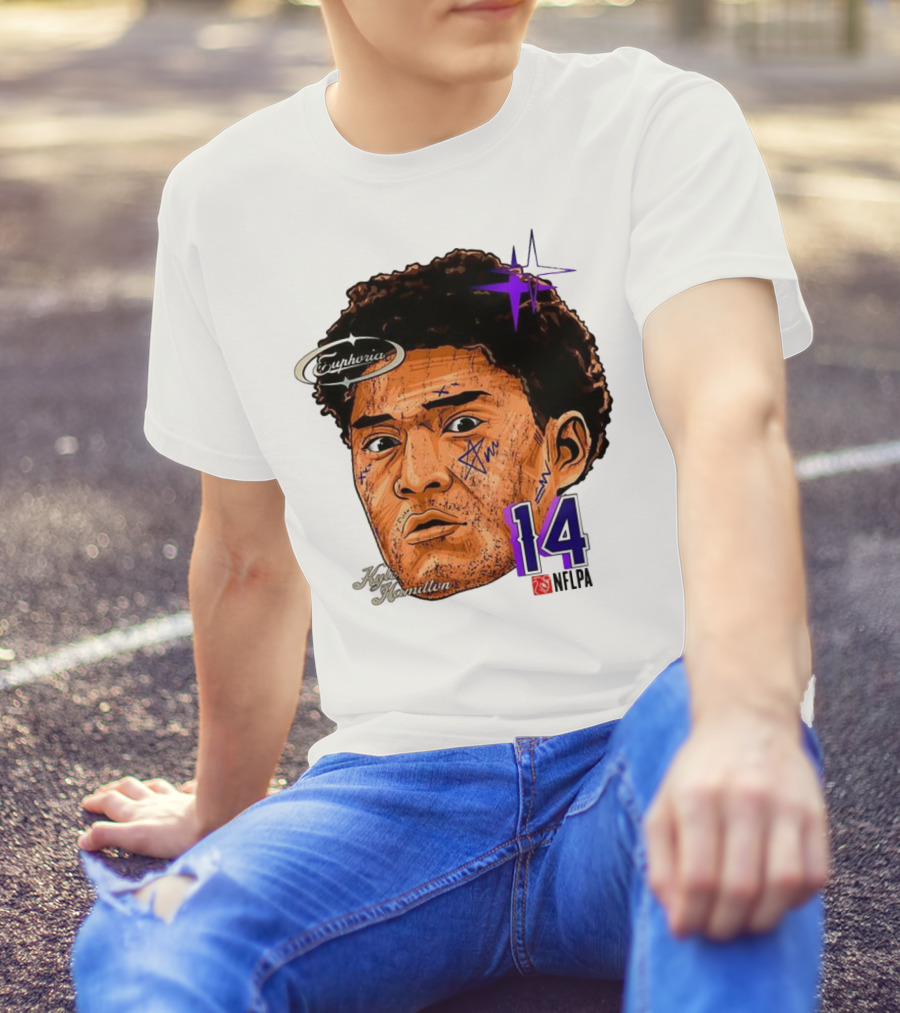 Kyle Hamilton Baltimore Ravens Euphoria Number 14 Ravens Star T-Shirt