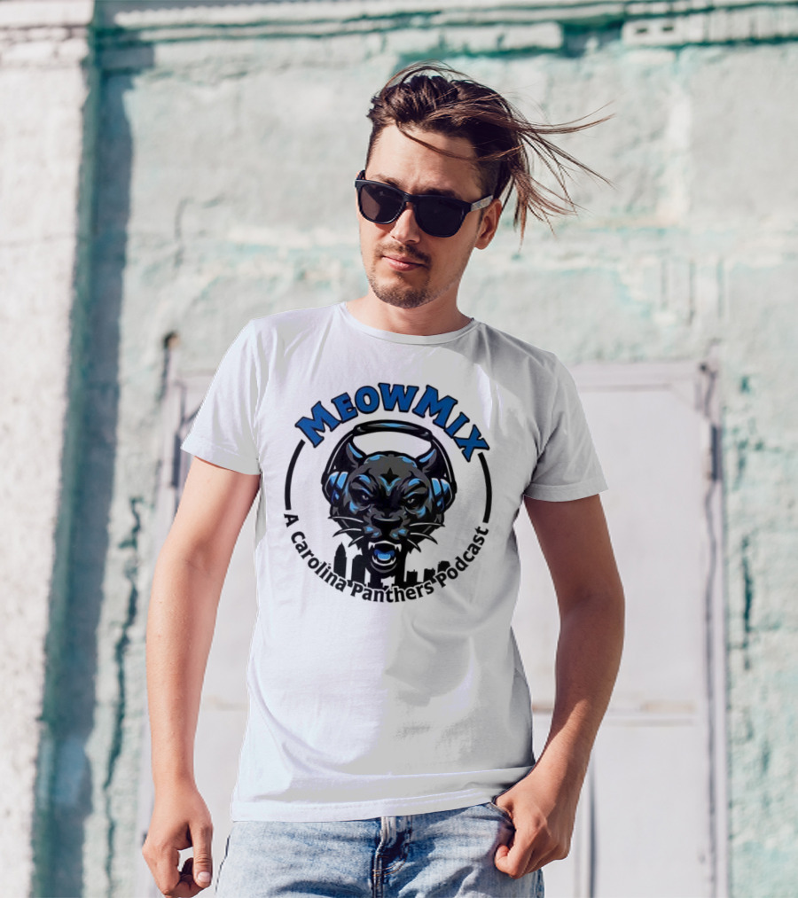 Meow MIX Carolina Panthers Podcast Panther Headphone Art T-Shirt