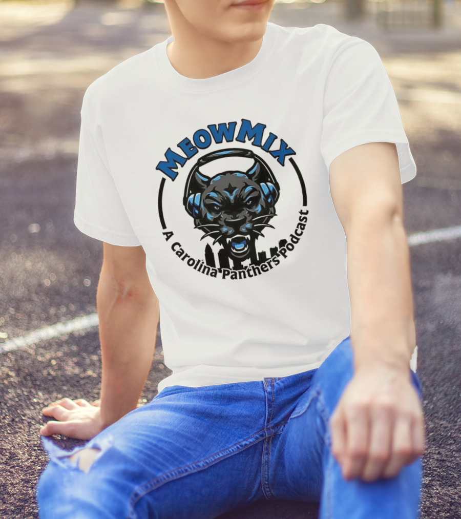 Meow MIX Carolina Panthers Podcast Panther Headphone Art T-Shirt