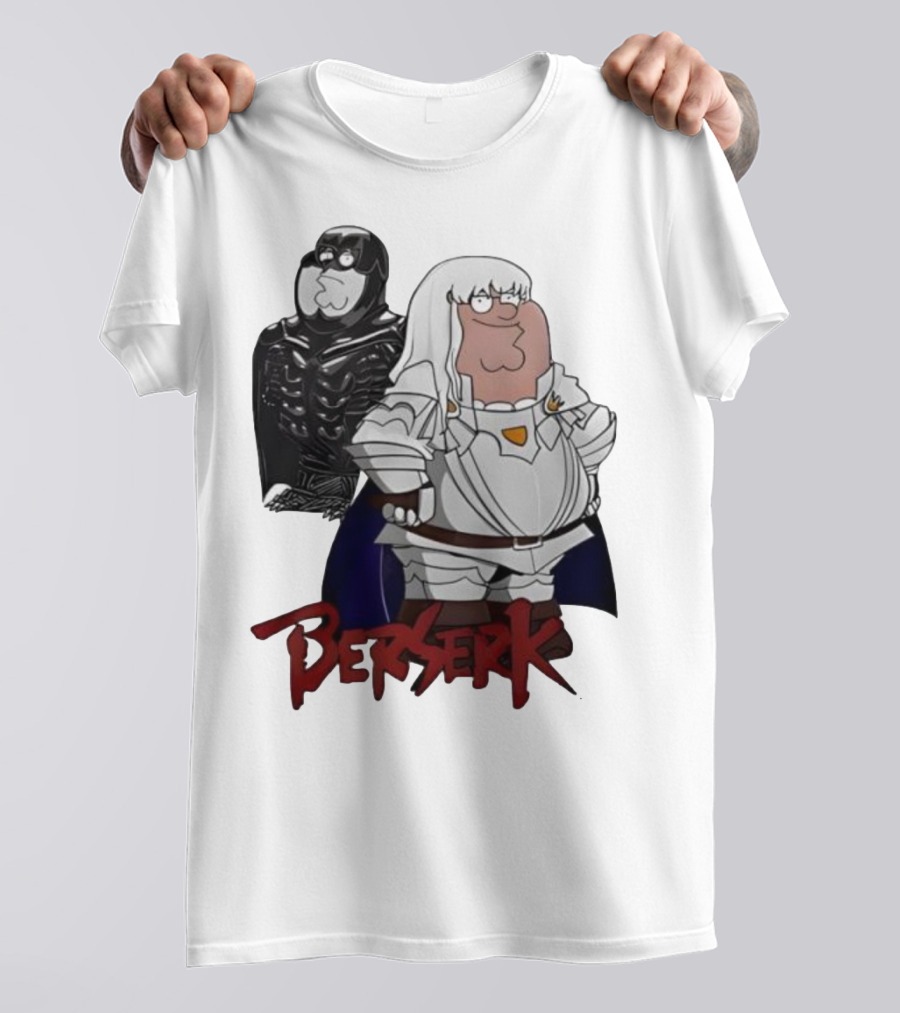 Peter Griffin Family Guy Berserk Crossover Meme Griffith Armor Guts Cosplay T-Shirt