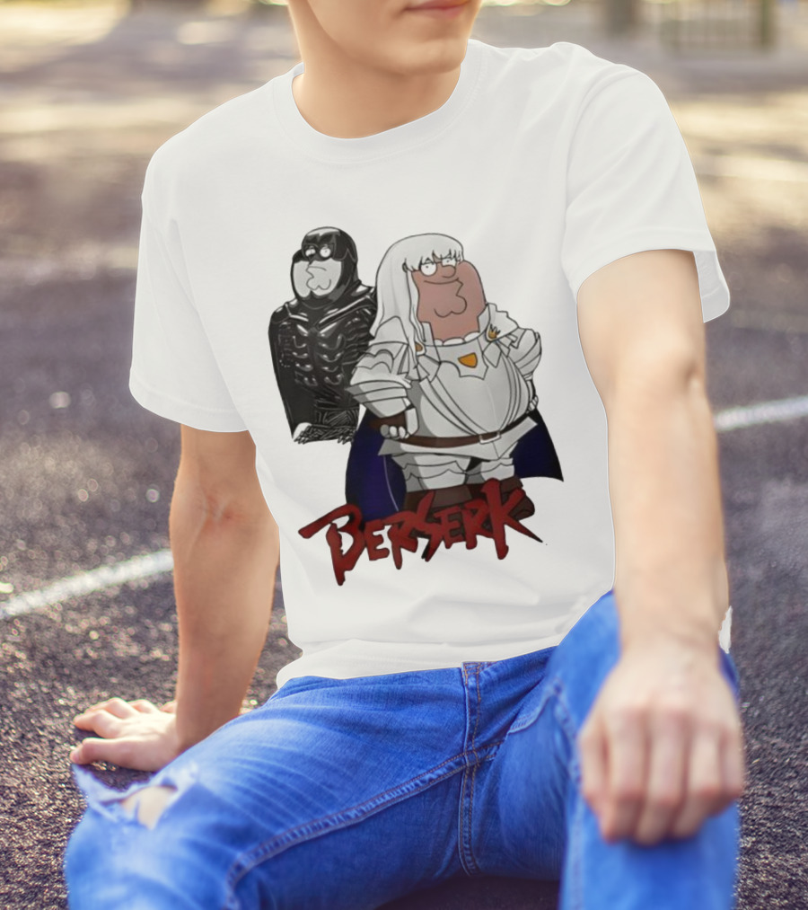 Peter Griffin Family Guy Berserk Crossover Meme Griffith Armor Guts Cosplay T-Shirt