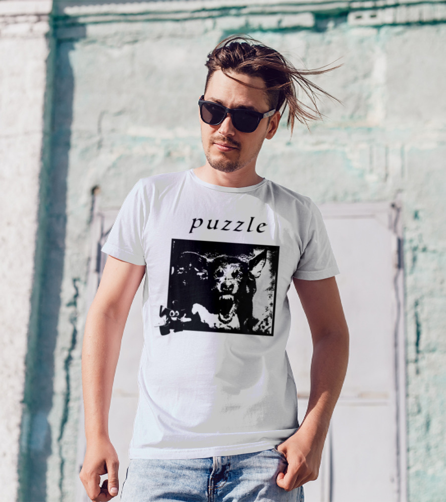 Puzzle Damage Dog With Missing Pieces T-Shirt