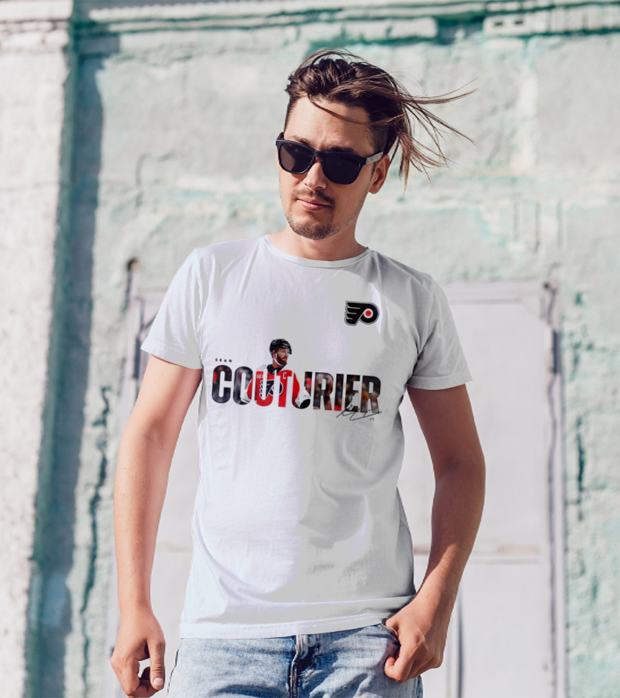 Sean Couturier Philadelphia Flyers Signature NHL C Captain T-Shirt