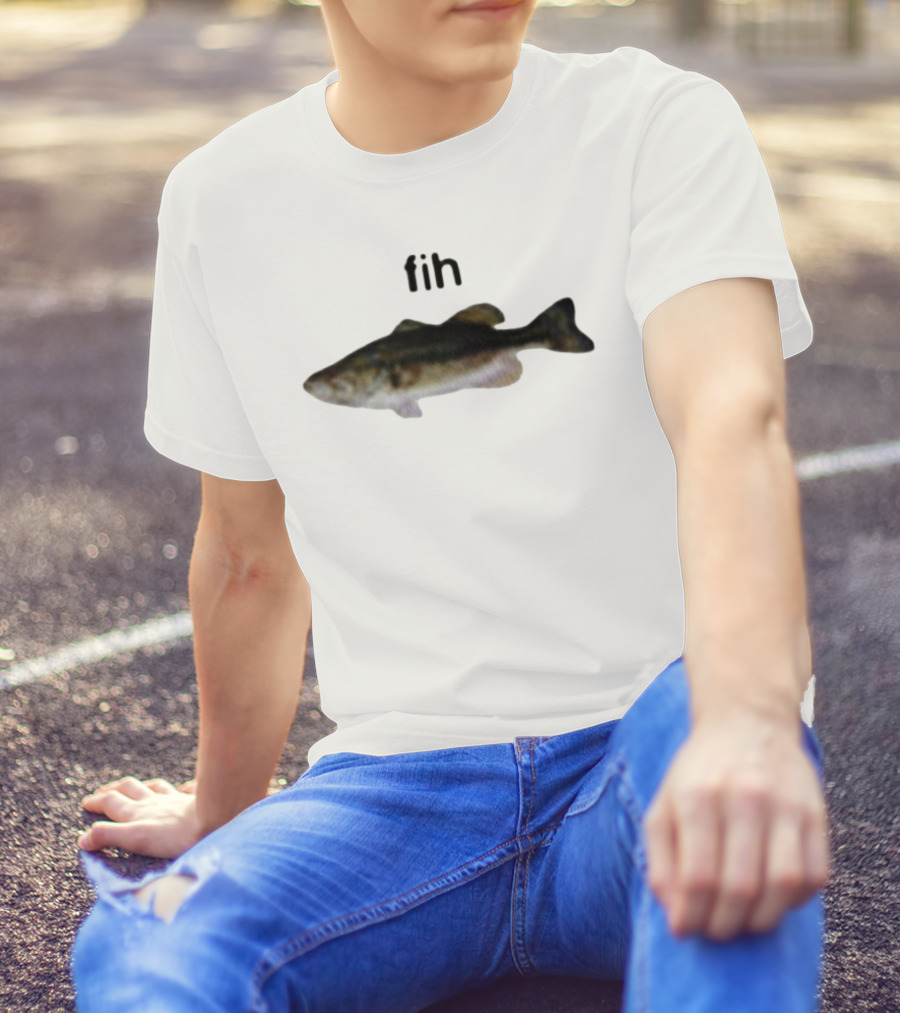 Fih Fish Humor With Realistic Fish Illustration T-Shirt