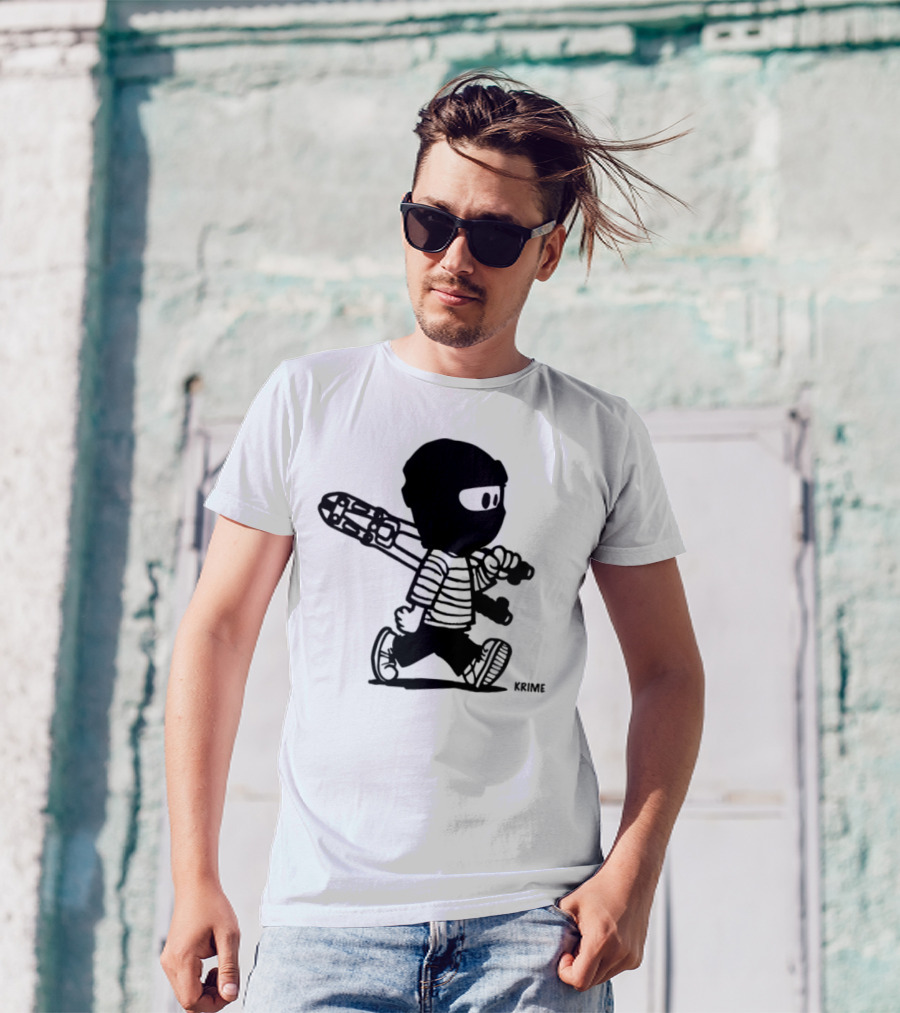 Krime_1 Calvin Streetwear Retro Car Graphic Style T-Shirt