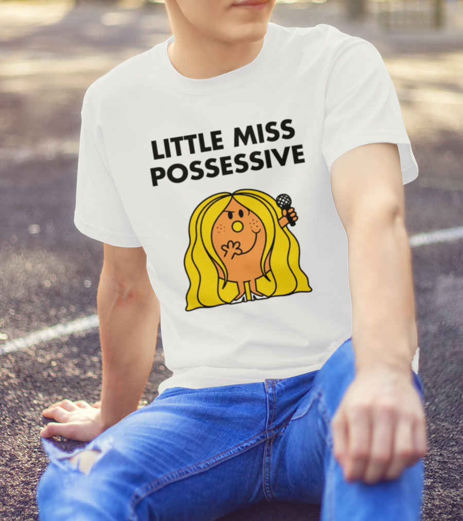 Little Miss Possessive Character With Long Hair Holding Microphone T-Shirt