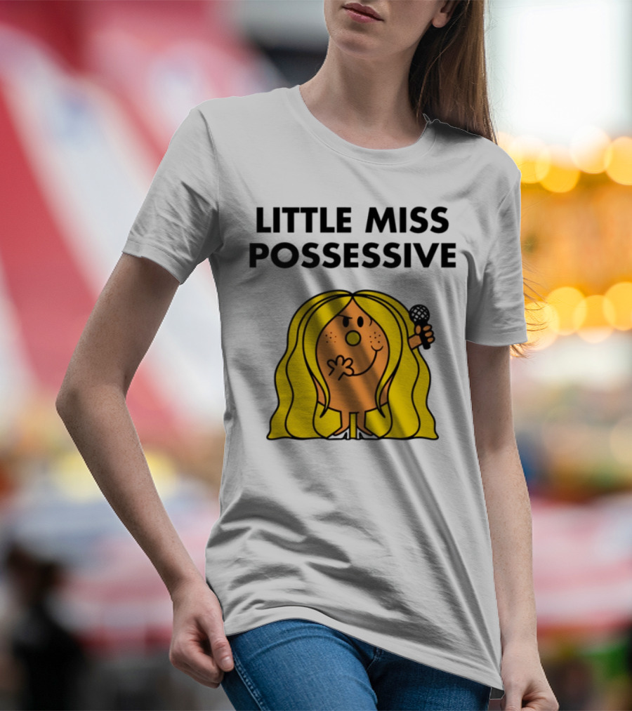 Little Miss Possessive Character With Long Hair Holding Microphone T-Shirt