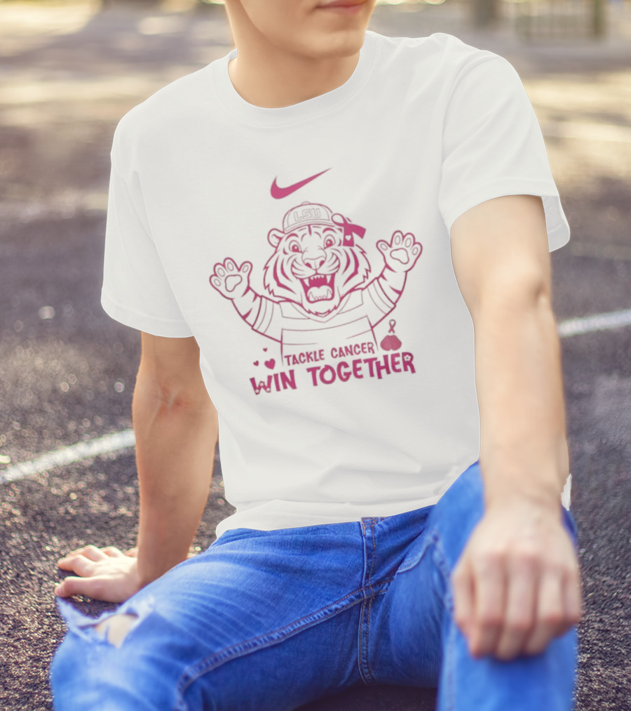 Nike LSU Tigers Breast Cancer Awareness Tackle Cancer Win Together Pink October T-Shirt