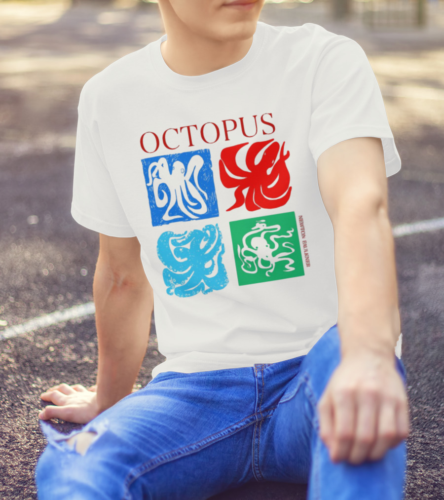 NewtonFaulkner Octopus Colorful Pop Art Quartet T-Shirt