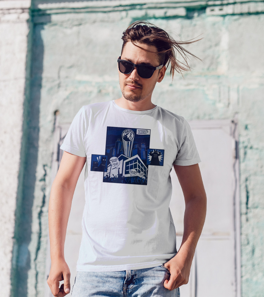 Wolves Back Meanwhile In The Streets Of Minneapolis Basketball Theme T-Shirt