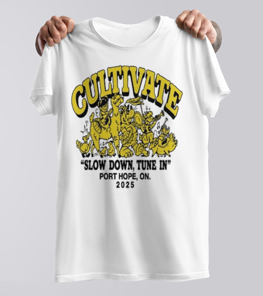 Cultivate Slow Down Tune In Port Hope On 2025 Festival Animals Retro Style T-Shirt