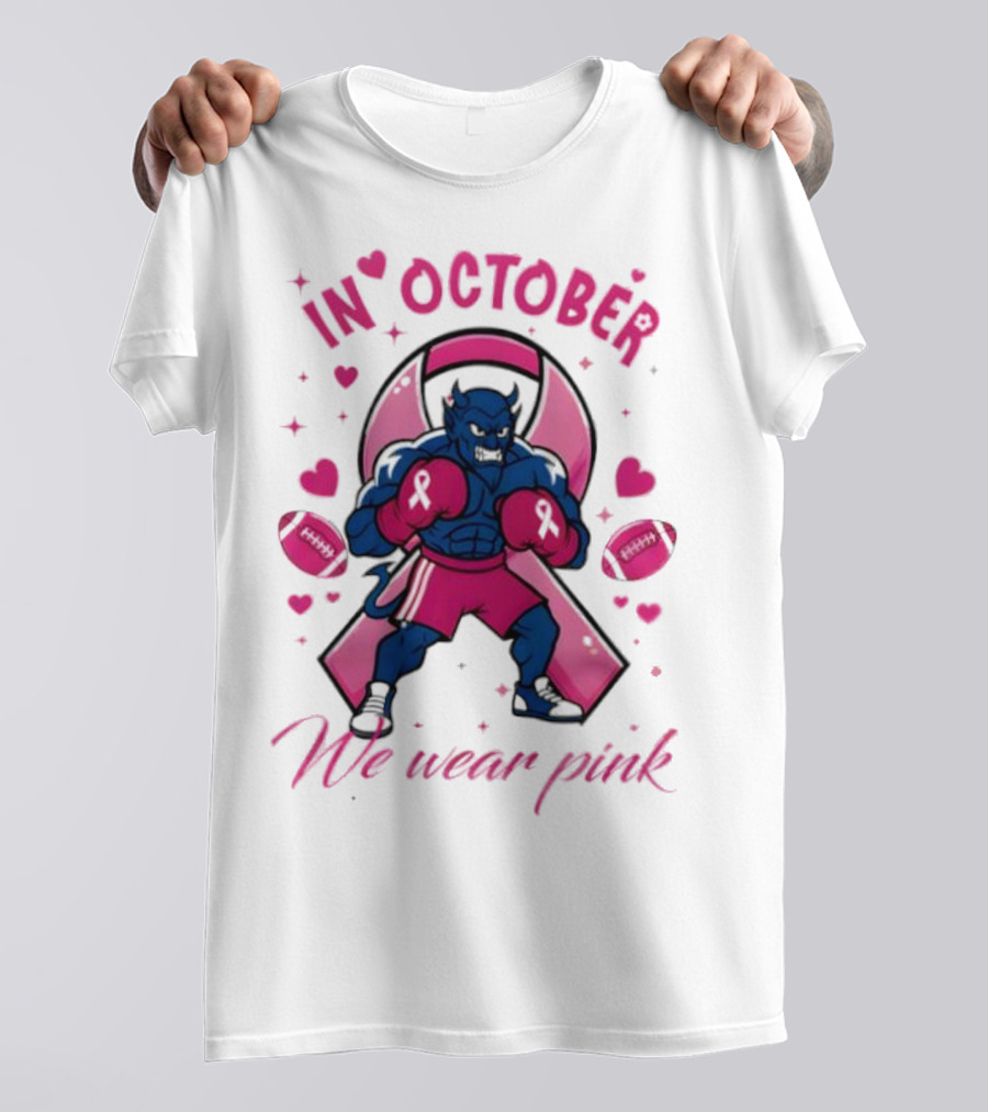 Duke Blue Devils Tackle Cancer Boxing Pink Awareness In October We Wear Pink T-Shirt