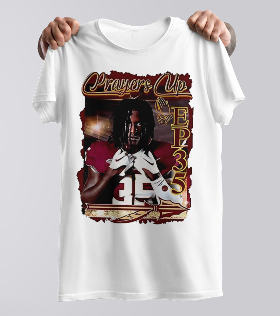 Ethan Pritchard EP35 Prayers Up Football 35 T-Shirt